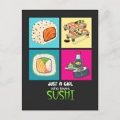 Gewoon een meisje dat van Sushi houdt Briefkaart (Voorkant)