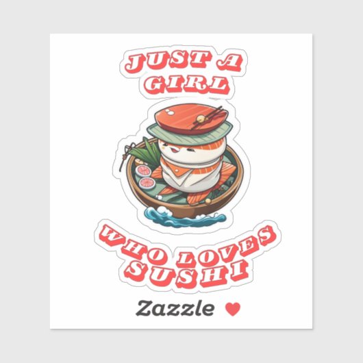 Gewoon een meisje dat van sushi sticker houdt (Vel)
