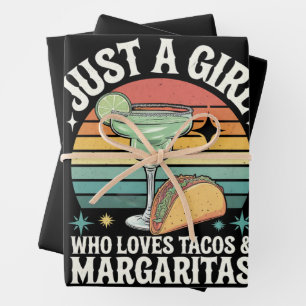 Gewoon Een Meisje Dat Van Tacos En Margarita Mexic Inpakpapier Vel