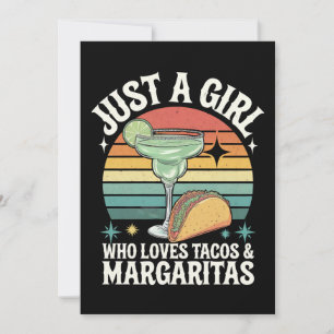 Gewoon Een Meisje Dat Van Tacos En Margarita Mexic Kaart