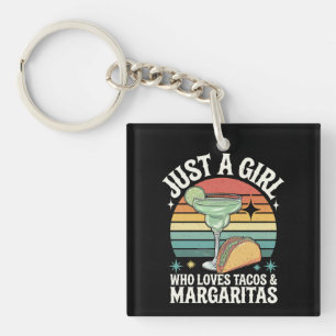 Gewoon een meisje dat van Tacos en Margarita Mexic Sleutelhanger