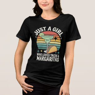 Gewoon Een Meisje Dat Van Tacos En Margarita Mexic Tri-Blend Shirt