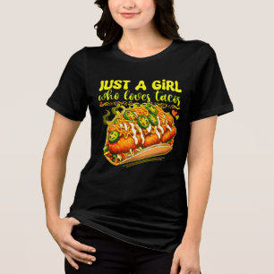 gewoon een meisje dat van tacos houdt Tri-Blend shirt