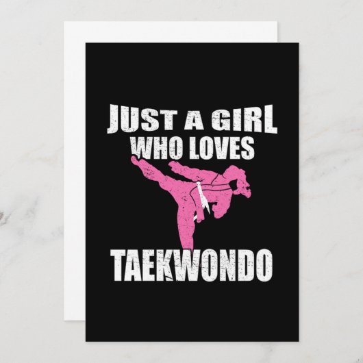 Gewoon een meisje dat van Taekwondo houdt, Martial Kaart (Voorkant / Achterkant)