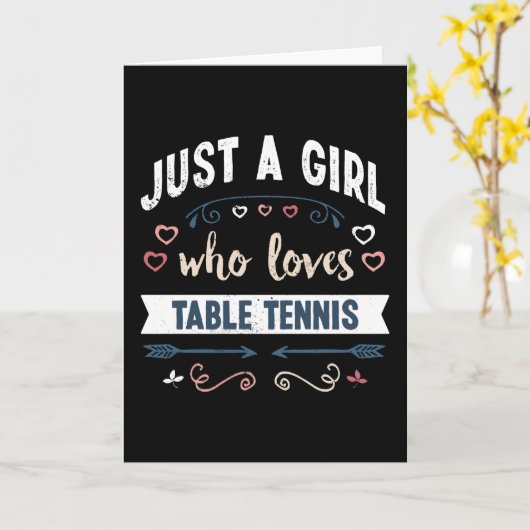 Gewoon een meisje dat van tafeltennis houdt, leuke kaart (Gele Bloem)