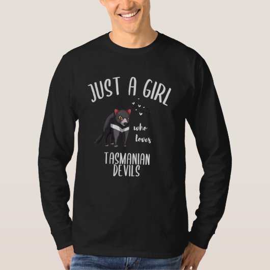 Gewoon een meisje dat van Tasmaanse duivels houdt T-shirt (Voorkant)