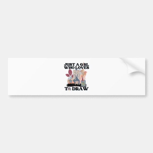 Gewoon een meisje dat van tekenen houdt bumpersticker (Voorkant)