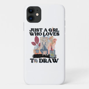Gewoon een meisje dat van tekenen houdt Case-Mate iPhone case