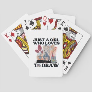 Gewoon een meisje dat van tekenen houdt pokerkaarten