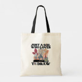 Gewoon een meisje dat van tekenen houdt tote bag (Achterkant)