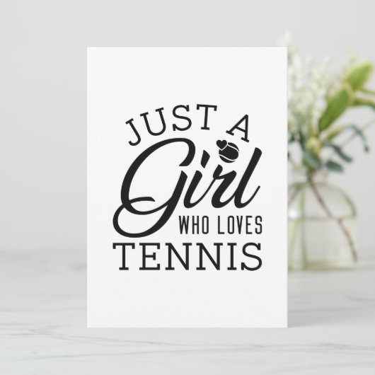 Gewoon een meisje dat van Tennis houdt Bedankkaart (Staand voorkant)