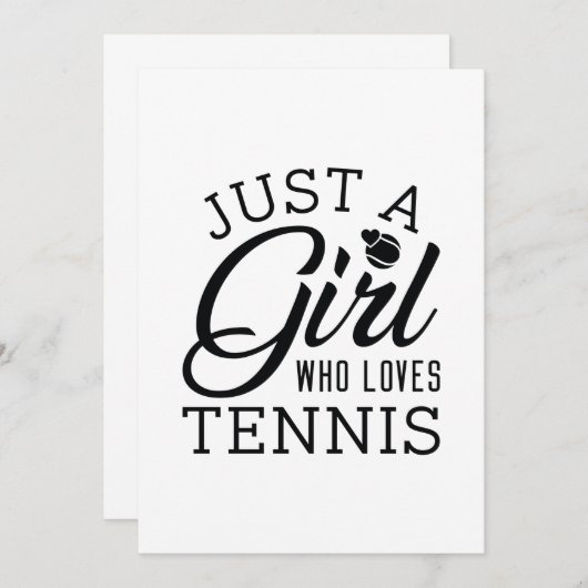 Gewoon een meisje dat van Tennis houdt Bedankkaart (Voorkant / Achterkant)