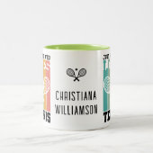 Gewoon een meisje dat van Tennis houdt | Gepersona Tweekleurige Koffiemok (Center)