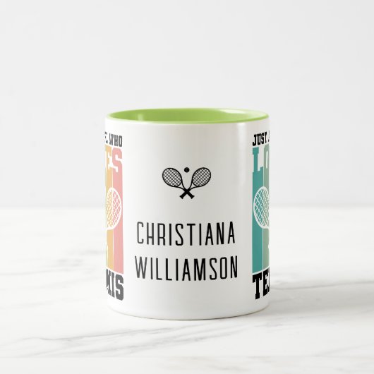 Gewoon een meisje dat van Tennis houdt | Gepersona Tweekleurige Koffiemok (Center)