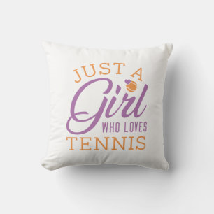 Gewoon een meisje dat van Tennis houdt Kussen
