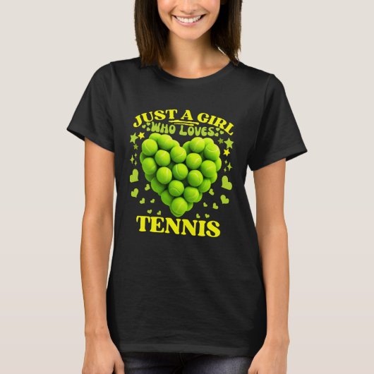 gewoon een meisje dat van tennis houdt t-shirt (Voorkant)