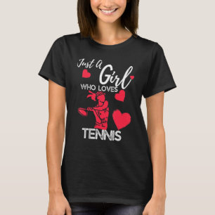 Gewoon een meisje dat van tennis houdt t-shirt