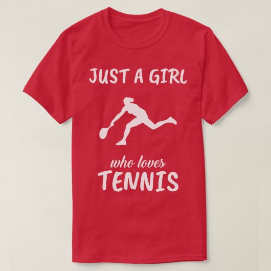 Gewoon een meisje dat van Tennis houdt T-shirt (Design voorkant)