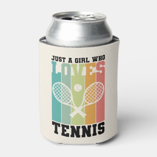 Gewoon een meisje dat van Tennis houdt | Tennis Pl Blikjeskoeler (Blikje Voorkant)