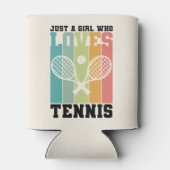 Gewoon een meisje dat van Tennis houdt | Tennis Pl Blikjeskoeler (Achterkant)