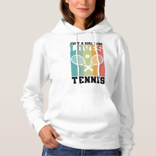 Gewoon een meisje dat van Tennis houdt Tennis Pl Hoodie