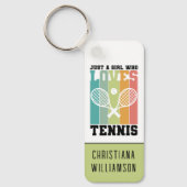 Gewoon een meisje dat van Tennis houdt | Tennis Pl Sleutelhanger (Voorkant)