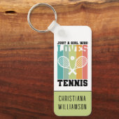 Gewoon een meisje dat van Tennis houdt | Tennis Pl Sleutelhanger (Voorkant)