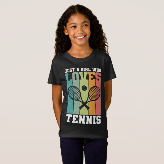 Gewoon een meisje dat van Tennis houdt | Tennis Pl T-shirt (Voorkant volledig)