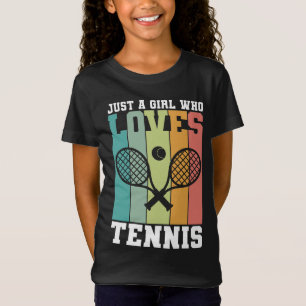 Gewoon een meisje dat van Tennis houdt   Tennis Pl T-shirt