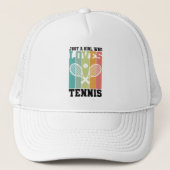 Gewoon een meisje dat van Tennis houdt | Tennis Pl Trucker Pet (Voorkant)