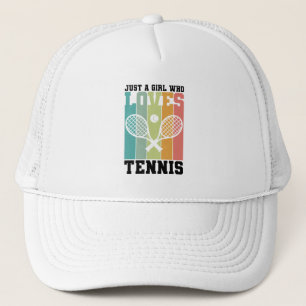 Gewoon een meisje dat van Tennis houdt   Tennis Pl Trucker Pet