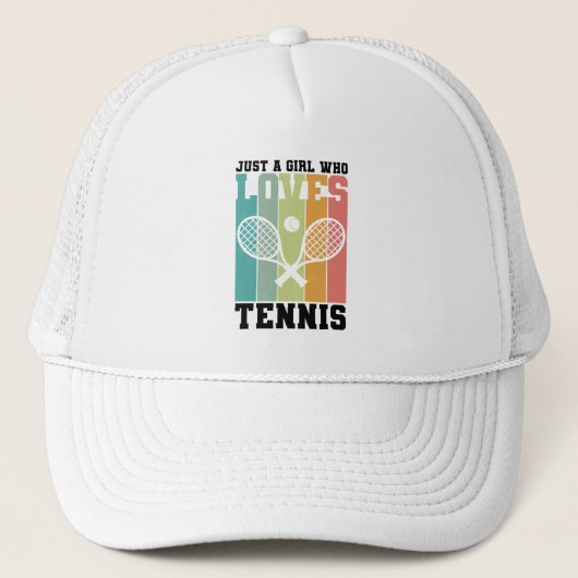 Gewoon een meisje dat van Tennis houdt | Tennis Pl Trucker Pet (Voorkant)