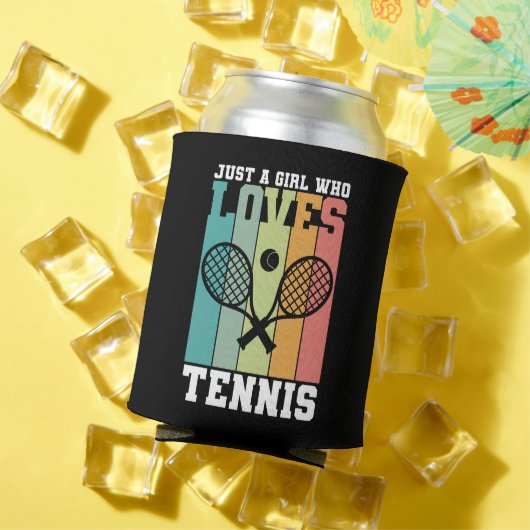 Gewoon een meisje dat van Tennis houdt | Tennis Sp Blikjeskoeler (Insitu Zomer)