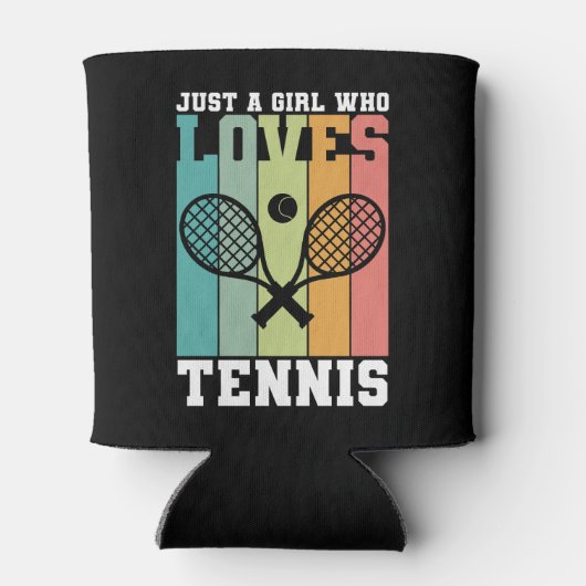 Gewoon een meisje dat van Tennis houdt | Tennis Sp Blikjeskoeler (Achterkant)