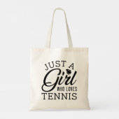 Gewoon een meisje dat van Tennis houdt Tote Bag (Achterkant)