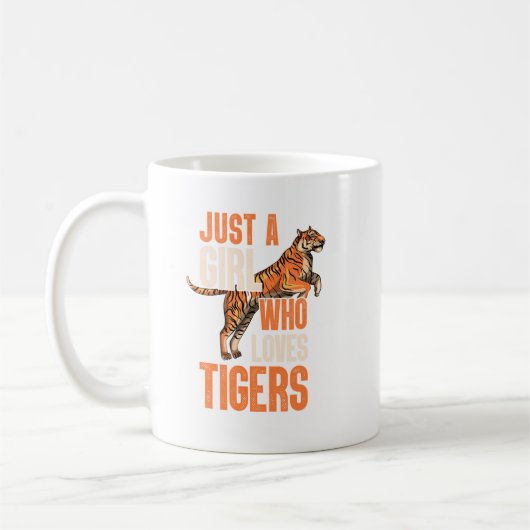 Gewoon een meisje dat van Tigers Tiger Safari houd Koffiemok (Links)