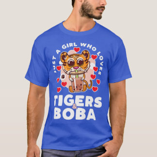 Gewoon een meisje dat van tijgers houdt en Boba Te T-shirt
