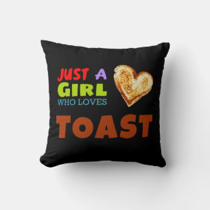 Gewoon een meisje dat van Toast houdt Kussen