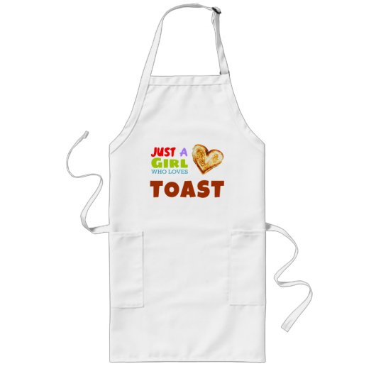 Gewoon een meisje dat van Toast houdt Lang Schort (Voorkant)