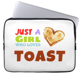 Gewoon een meisje dat van Toast houdt Laptop Sleeve