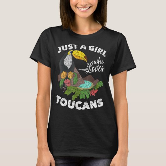 Gewoon een meisje dat van Toucans Rainforest Anima T-shirt (Voorkant)