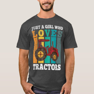 Gewoon een meisje dat van tractoren houdt, boeren t-shirt