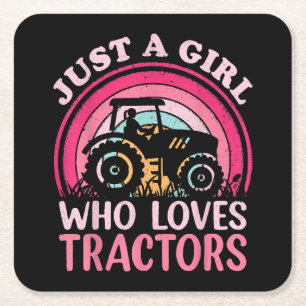 Gewoon Een Meisje Dat Van Tractors Houdt Kartonnen Onderzetters