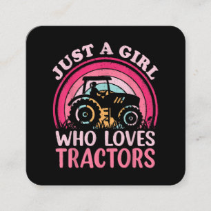 Gewoon Een Meisje Dat Van Tractors Houdt Vierkante Visitekaartje