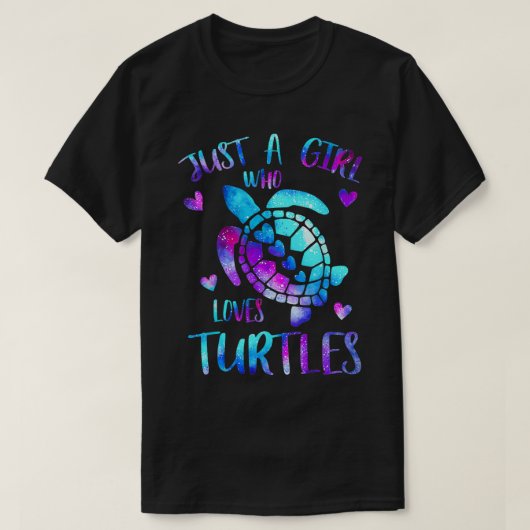 Gewoon een meisje dat van Turtles Galaxy Space Zee T-shirt (Design voorkant)