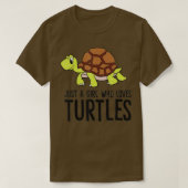 Gewoon een meisje dat van Turtles houdt (1) T-shirt (Design voorkant)
