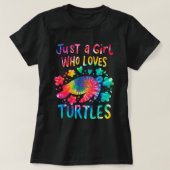 Gewoon een meisje dat van Turtles houdt, met schil T-shirt (Design voorkant)