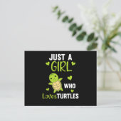 Gewoon een meisje dat van Turtles houdt - schattig Briefkaart (Staand voorkant)