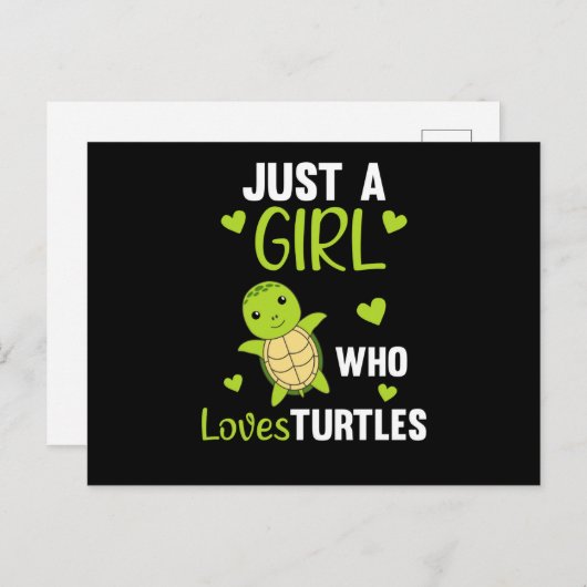 Gewoon een meisje dat van Turtles houdt - schattig Briefkaart (Voorkant / Achterkant)