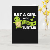 Gewoon een meisje dat van Turtles houdt - schattig Kaart (Gele Bloem)